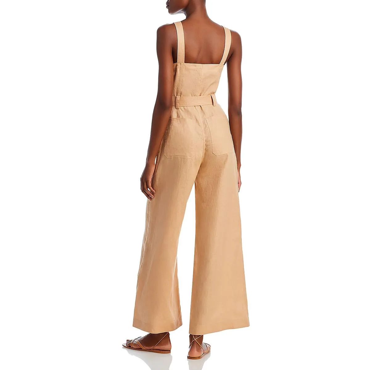 A.L.C. Womens Linen Square neck Jumpsuit