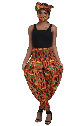 Ankara Palazzo Pants Elastic Ankle Cuff P-081