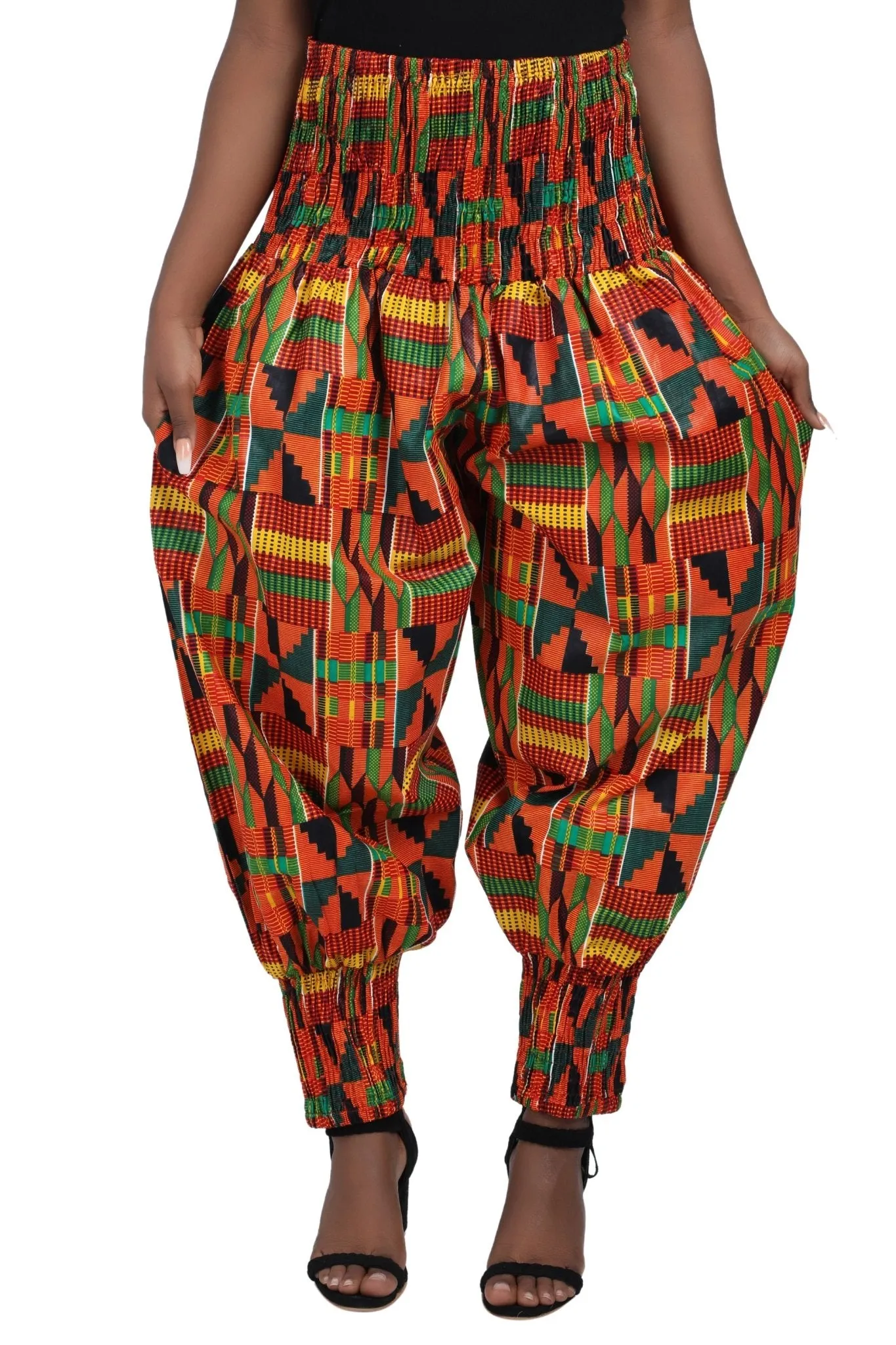 Ankara Palazzo Pants Elastic Ankle Cuff P-081