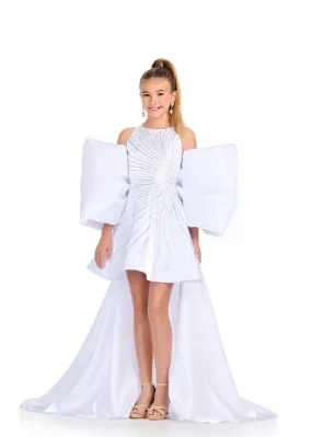 Ashley Lauren Kids 8321 Oversize Bow Overskirt Pageant Accessory off the Shoulder Cape