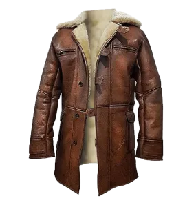 B3 Tom Hardy Real Sheepskin Fur Coat Jacket