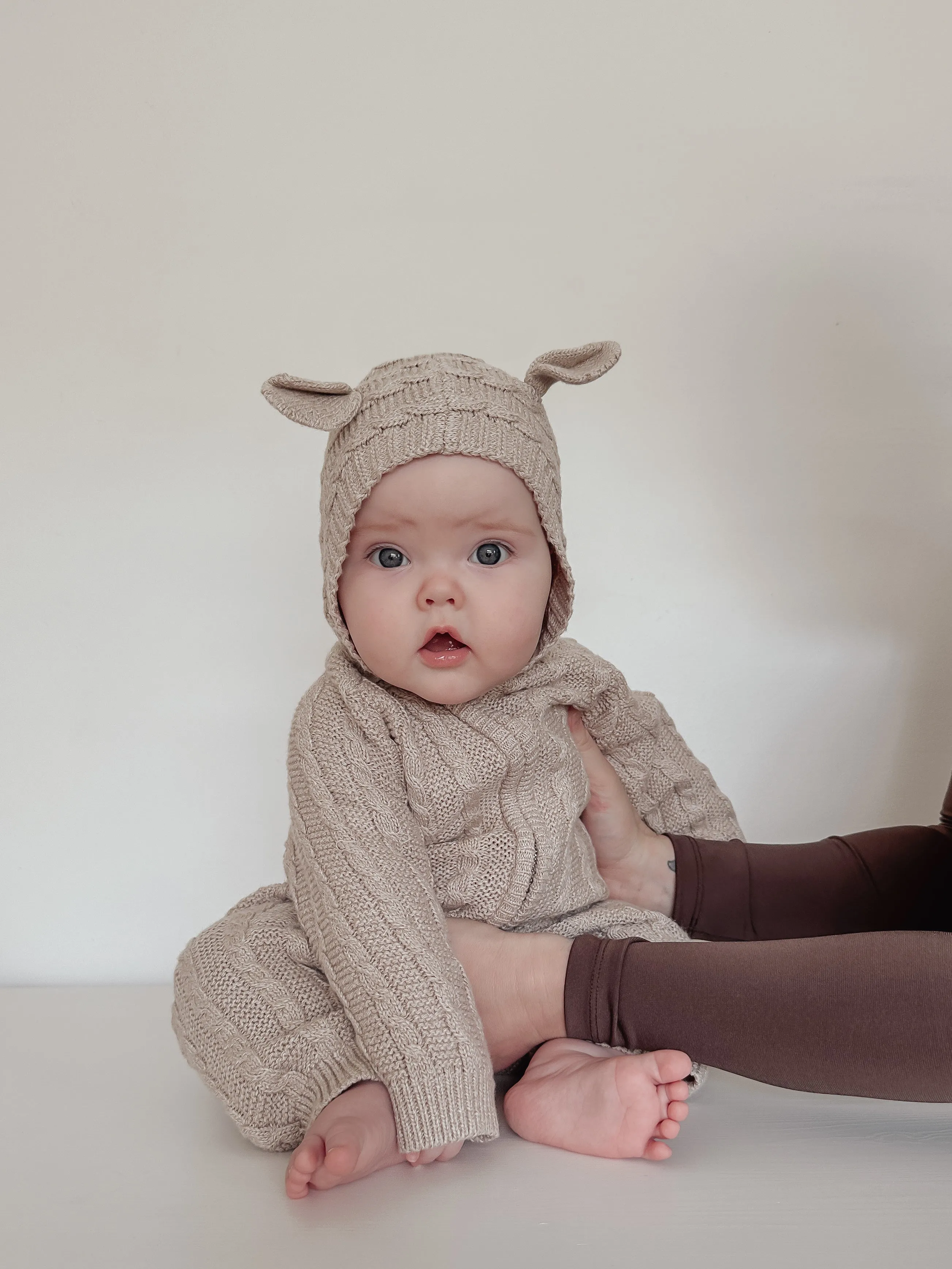 Baby Bear Jumpsuit - Heather Beige