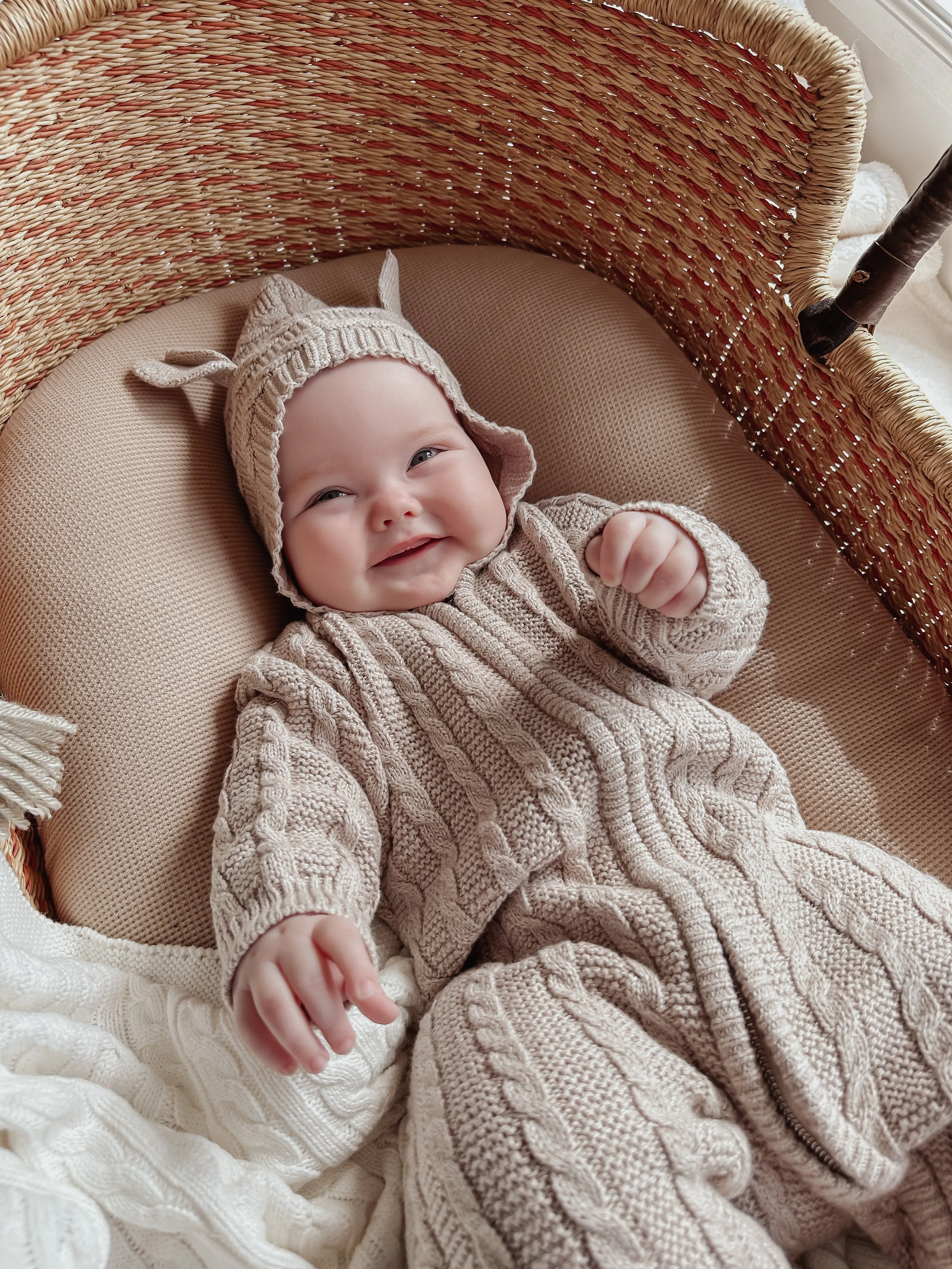 Baby Bear Jumpsuit - Heather Beige