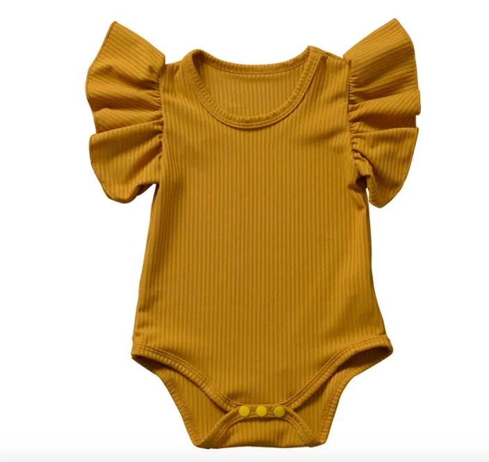 Baby Boy And Girl Short-sleeved Ruffle Jumpsuit