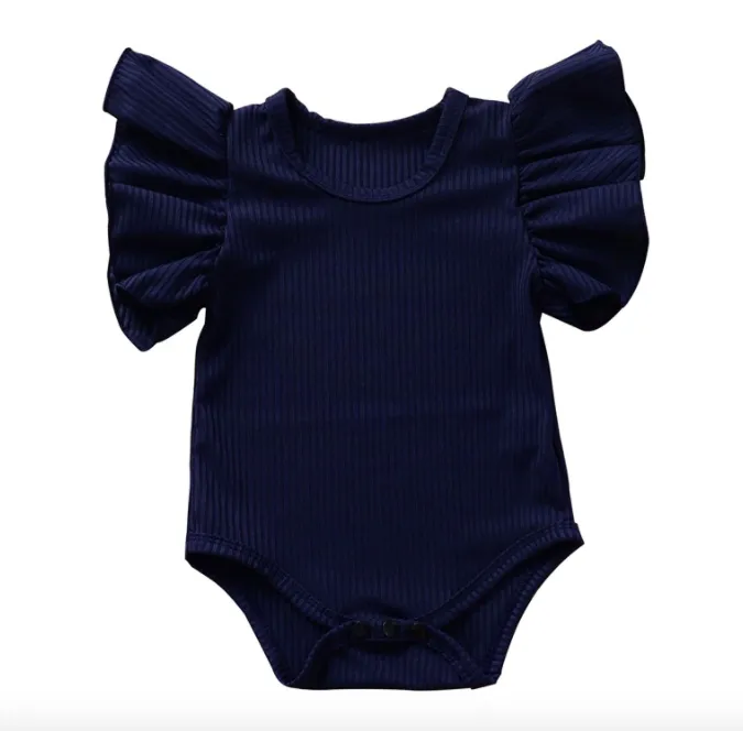 Baby Boy And Girl Short-sleeved Ruffle Jumpsuit