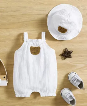 Bear-ly Wear Overall Romper and Hat