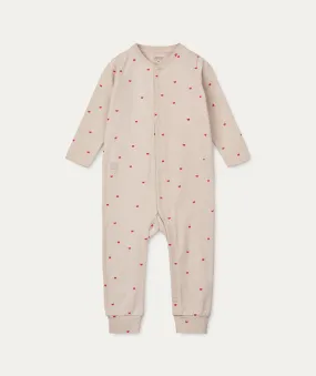 Birk Printed Pyjamas Jumpsuit - Holiday bow / Sandy