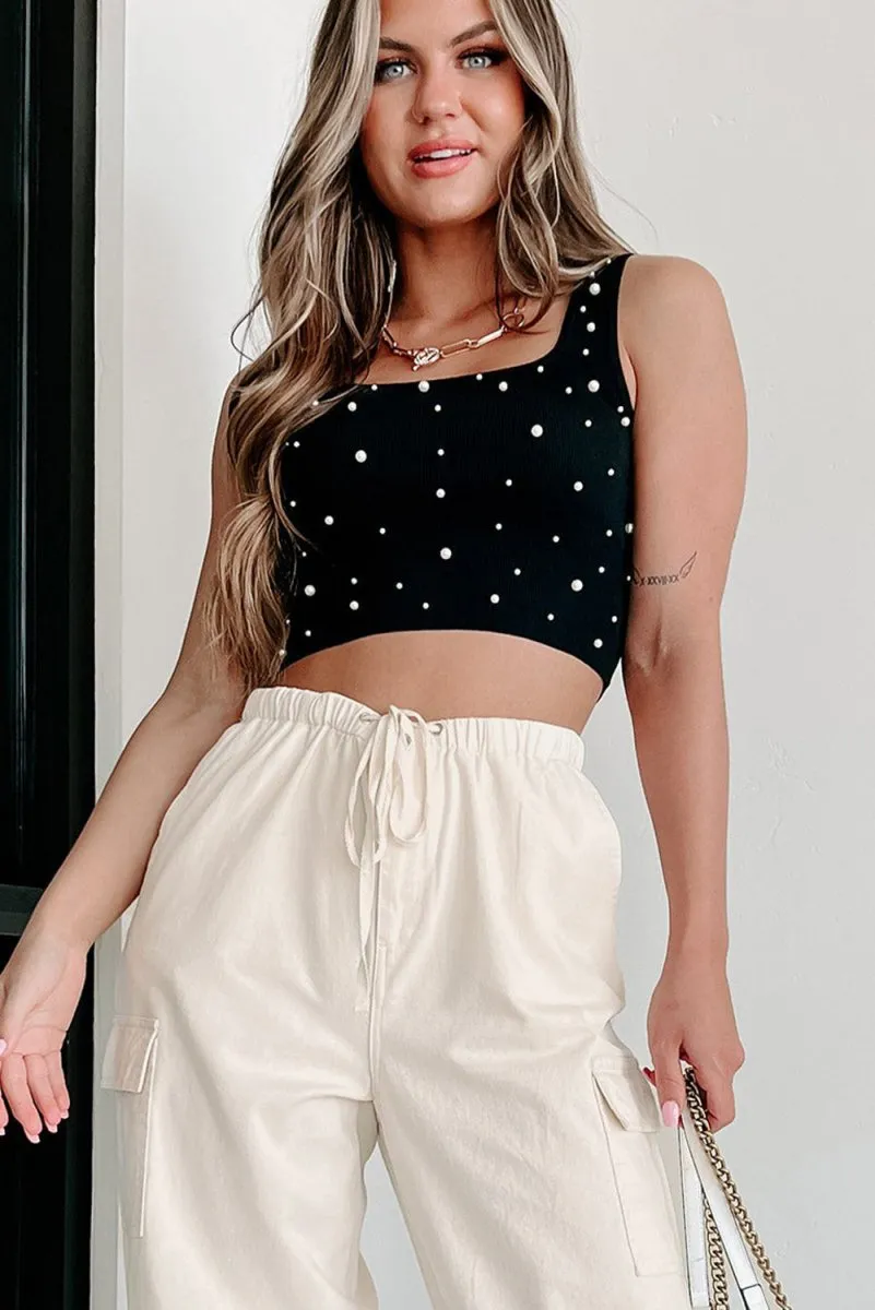 Black Pearl Sleeveless Crop Top