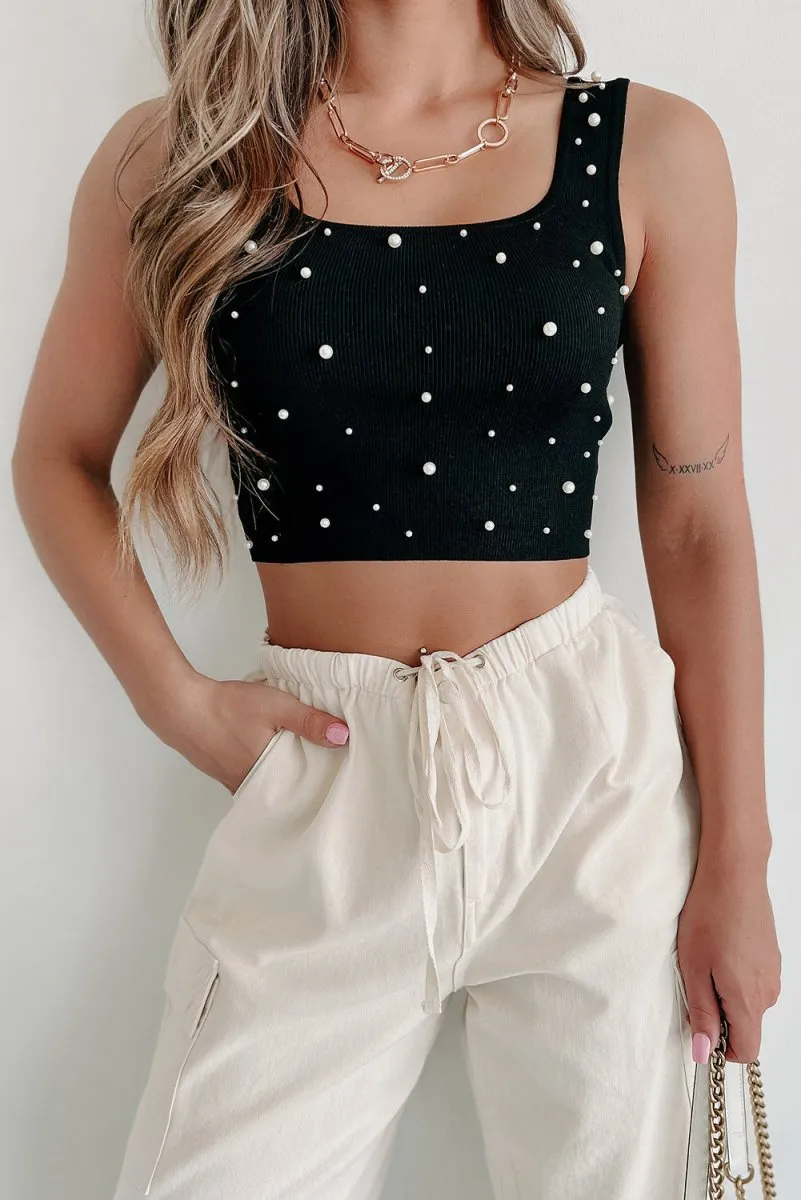 Black Pearl Sleeveless Crop Top