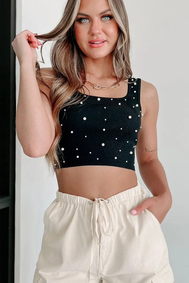 Black Pearl Sleeveless Crop Top