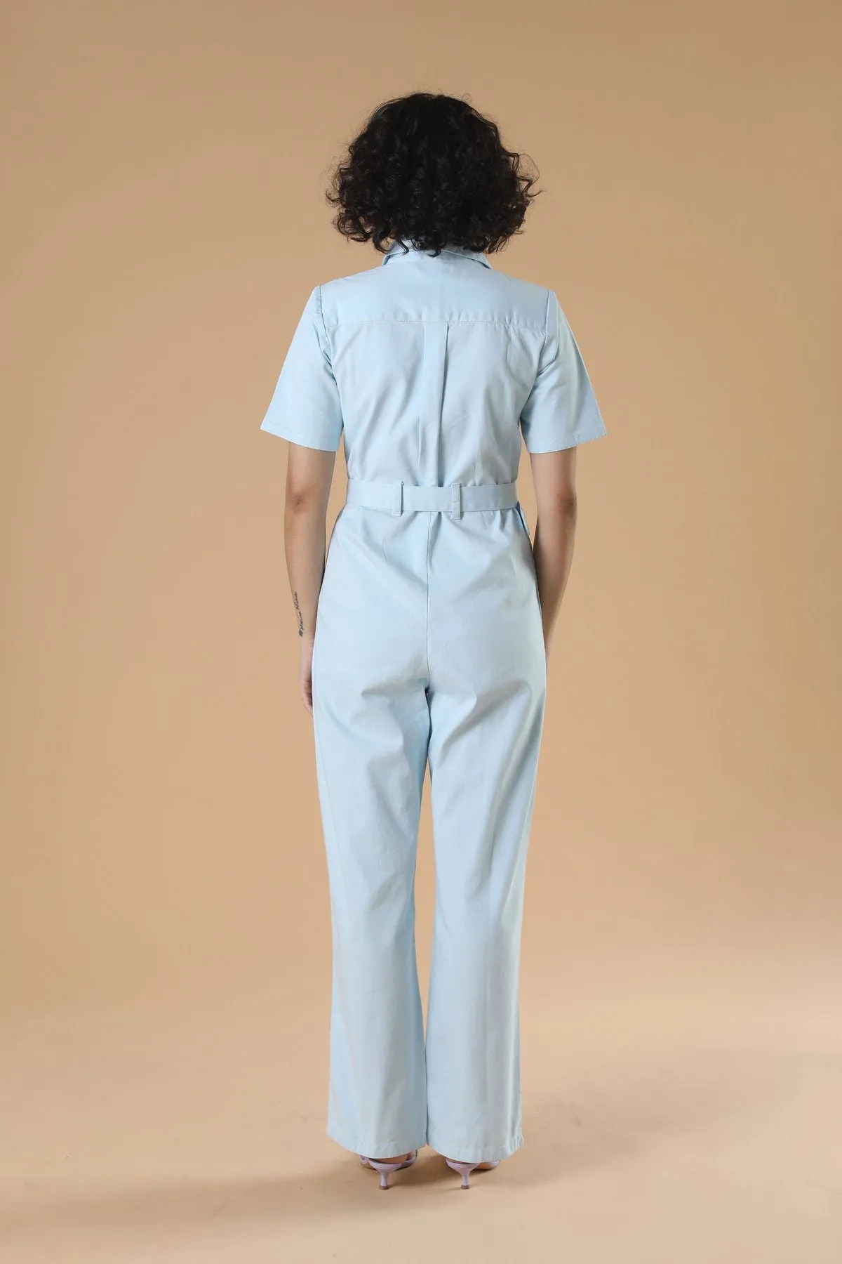 Blue Cotton Comfortable Jumpsuit