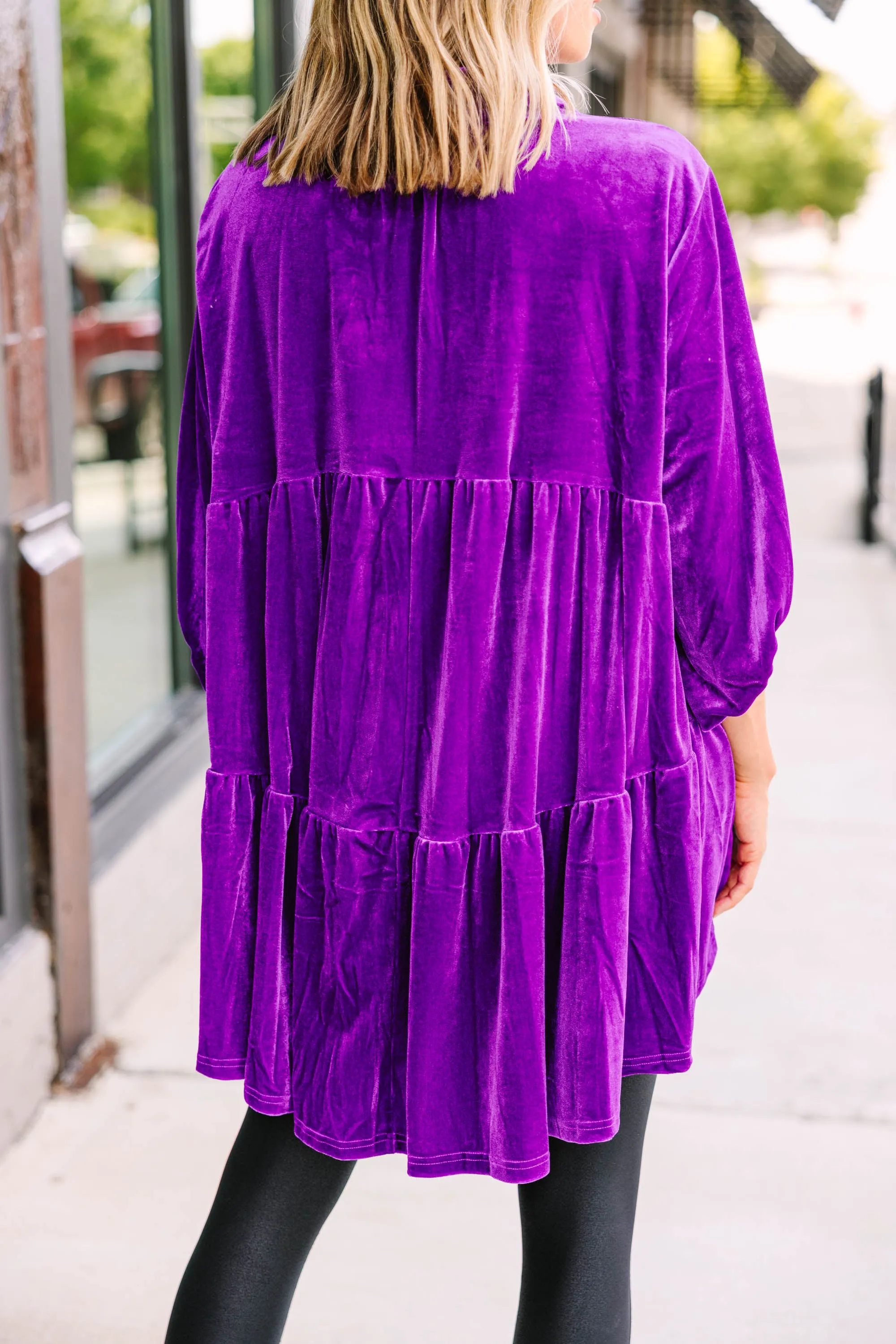 Bold Dreams Violet Purple Velvet Tunic