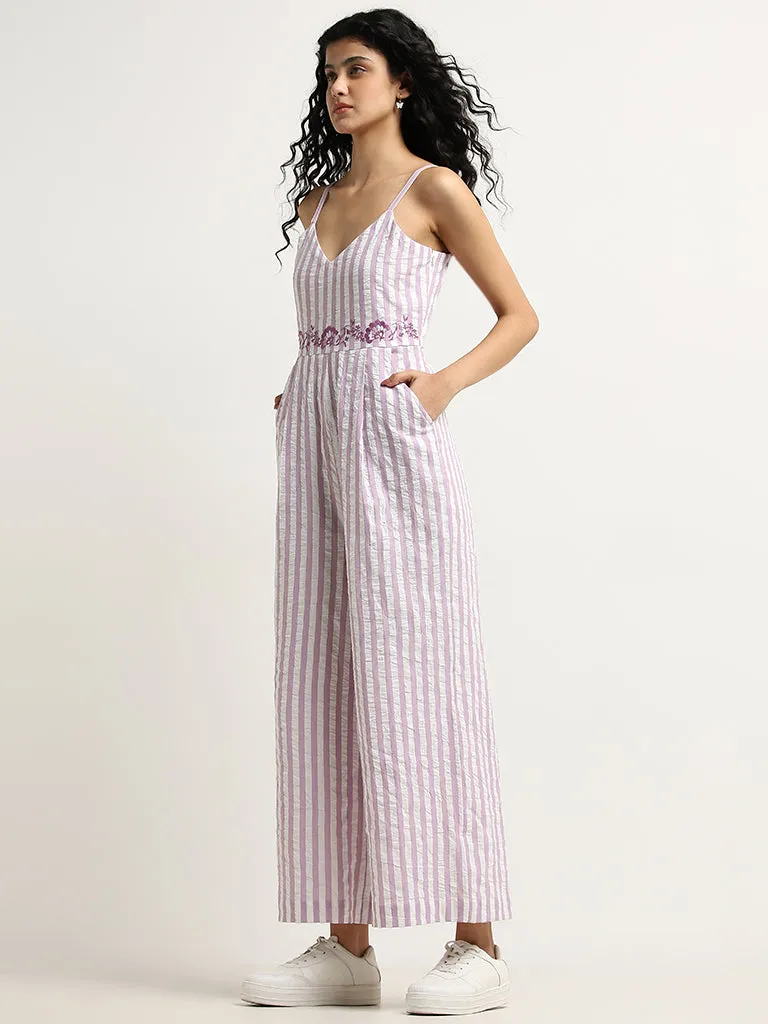 Bombay Paisley Lilac Striped Jumpsuit