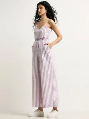 Bombay Paisley Lilac Striped Jumpsuit