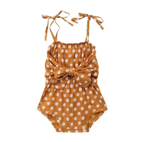 Bowknot Floral Baby Romper