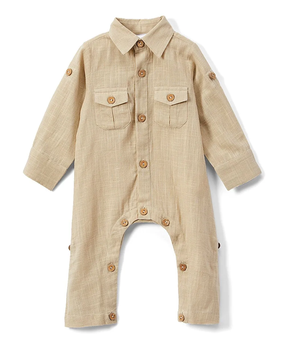 Boys Infant Full Sleeves Romper - Khaki