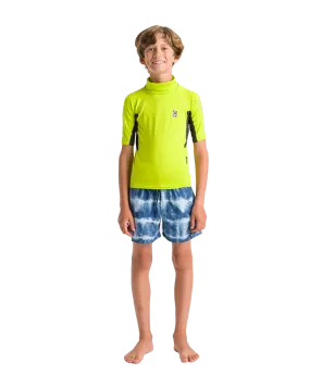 Boys Nuwave Rash Vest in Lime, Anthracite & Multi