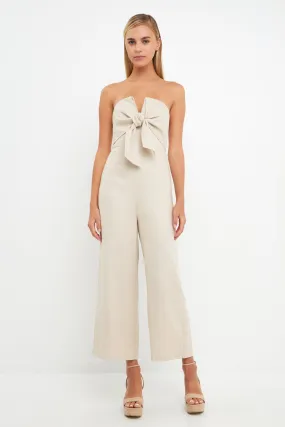 Bustier Front Tie Jumpsuit