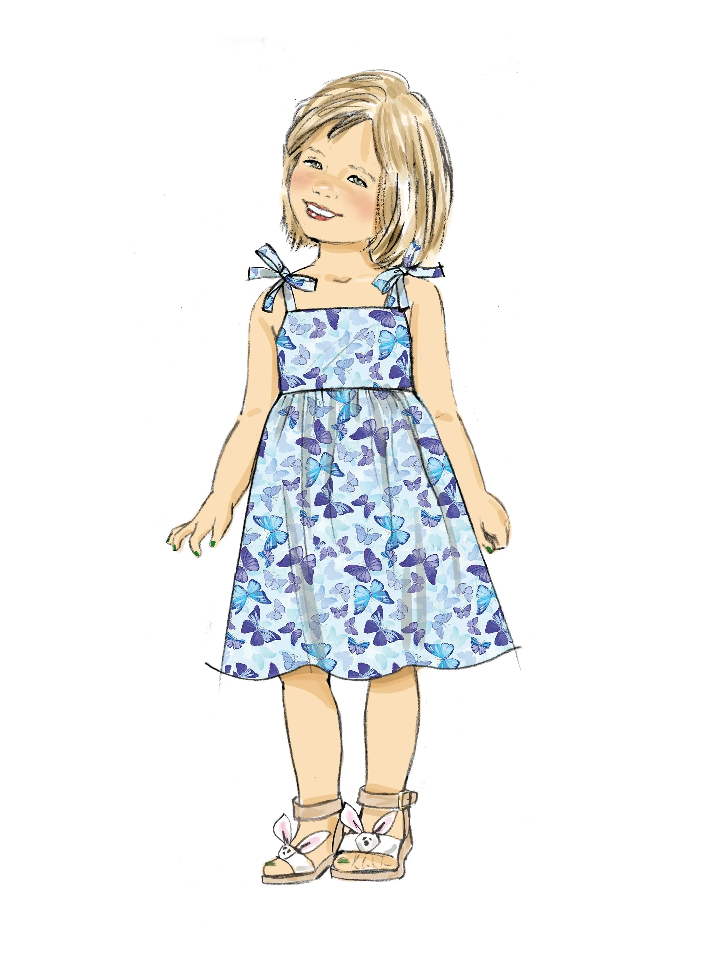 Butterick sewing pattern 6952 Children's Dresses, Tops, Shorts and Pants