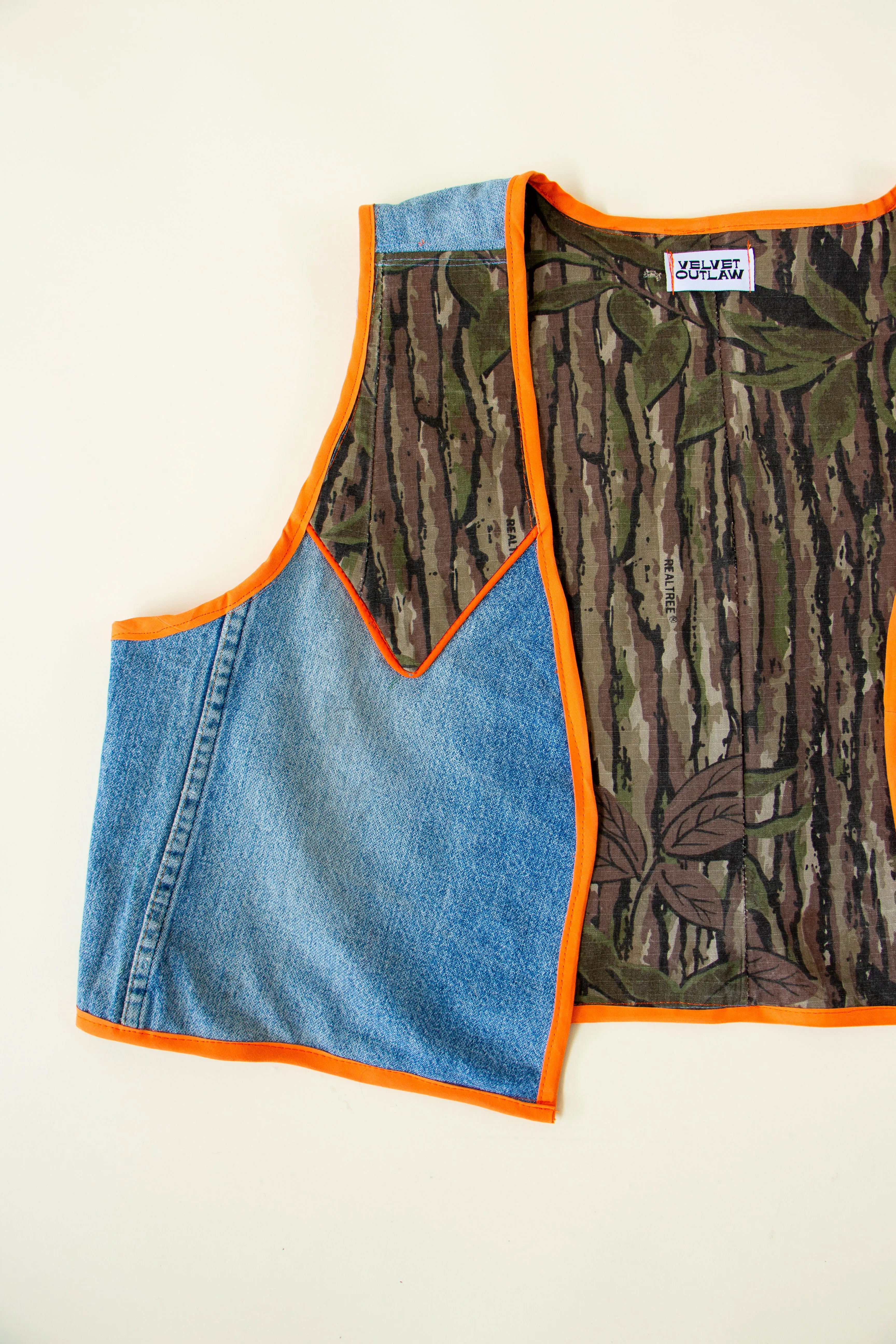 Camo Denim Vest Size L