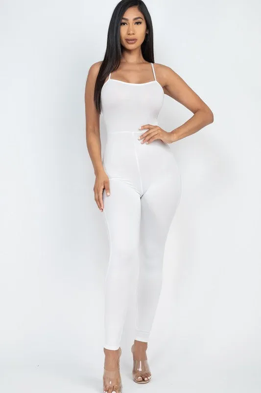 Capella Criss-Cross Open Back Bodycon Jumpsuit