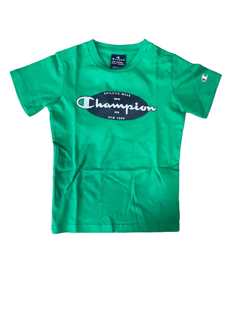 Champion T-shirt da ragazzo manica corta Legacy Graphic 306308 GS004 ELG verde