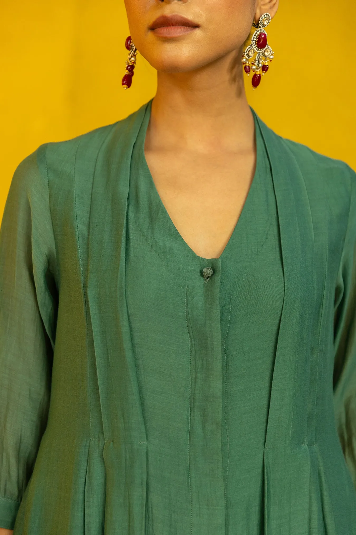 Chanderi Kurta Dress with Pants