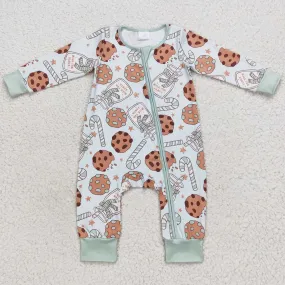 Christmas Baby Boys Romper Milk Cookie Print Cute Sibling Rompers LR0631