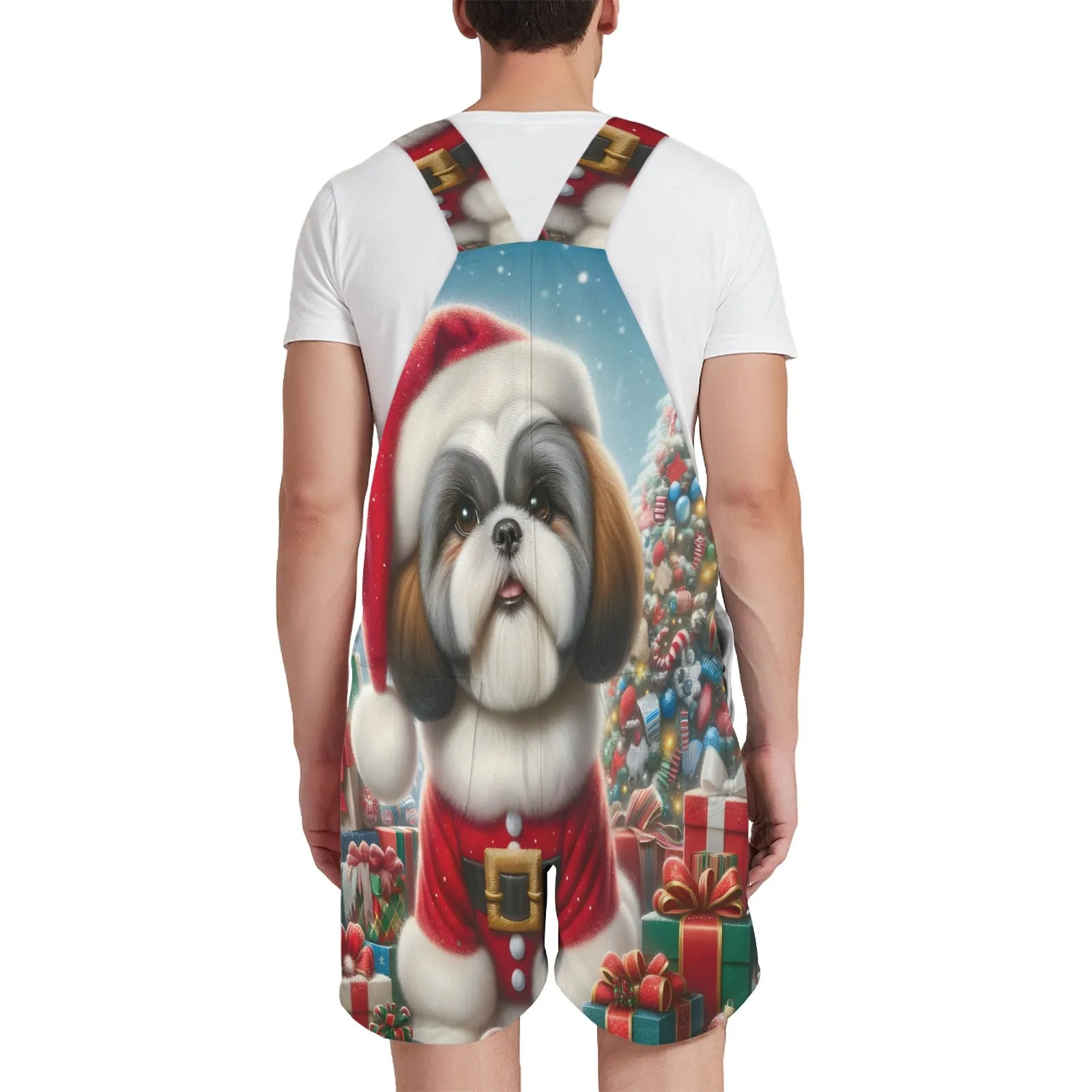 Christmas Puppy awd02 Unisex Shorts Suspender Jumpsuit