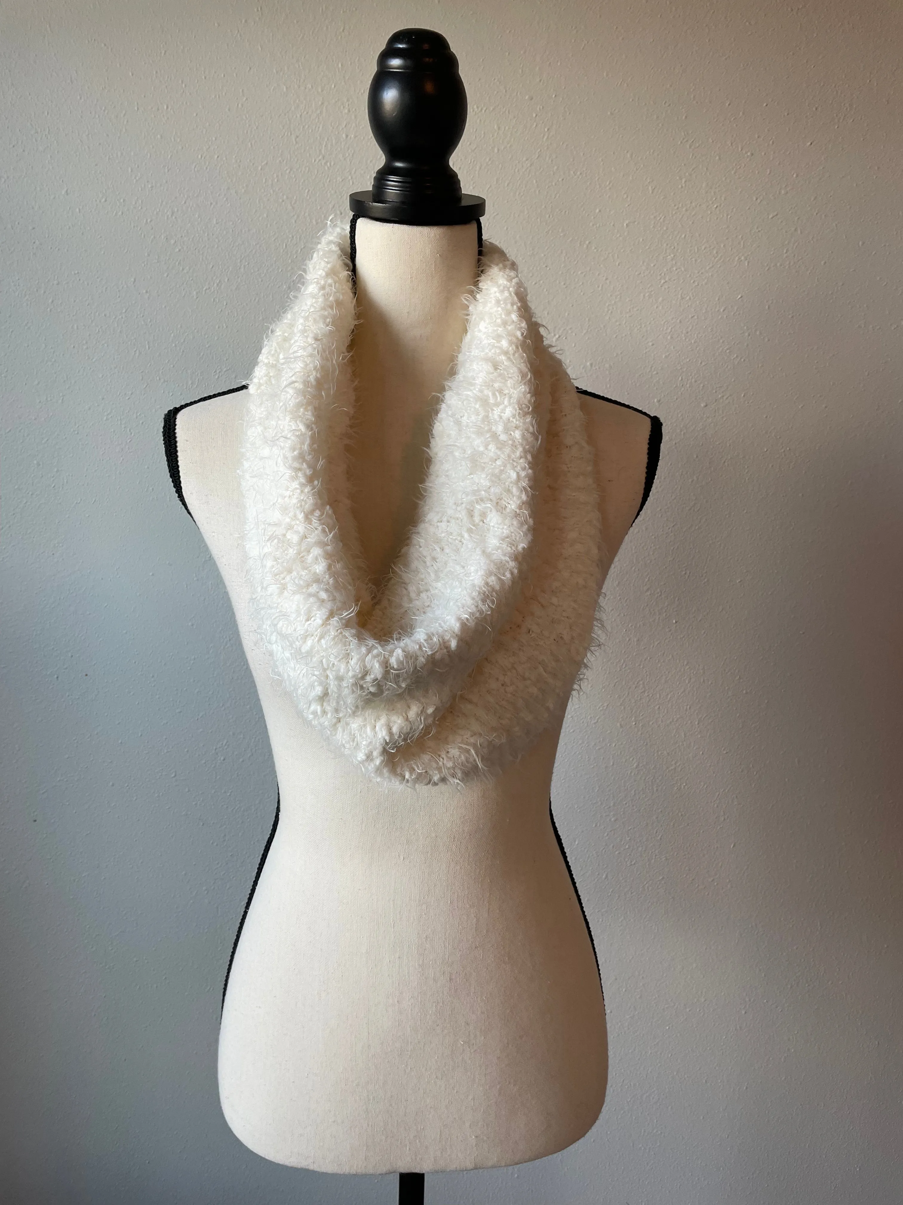 Collection 18 Cream Eyelash Cowlneck Scarf