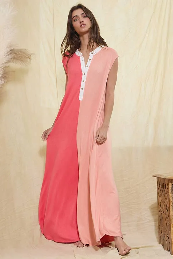 Color-Block Wide Leg Jumpsuit