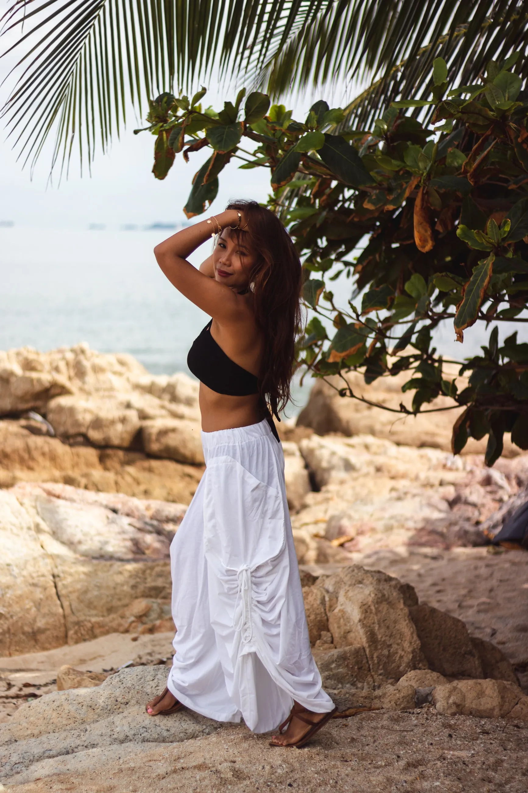 Convertible Maxi Skirt Palazzo Pants White