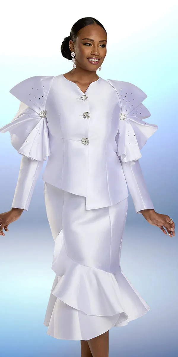 Donna Vinci Church Suit 12155-Pure White