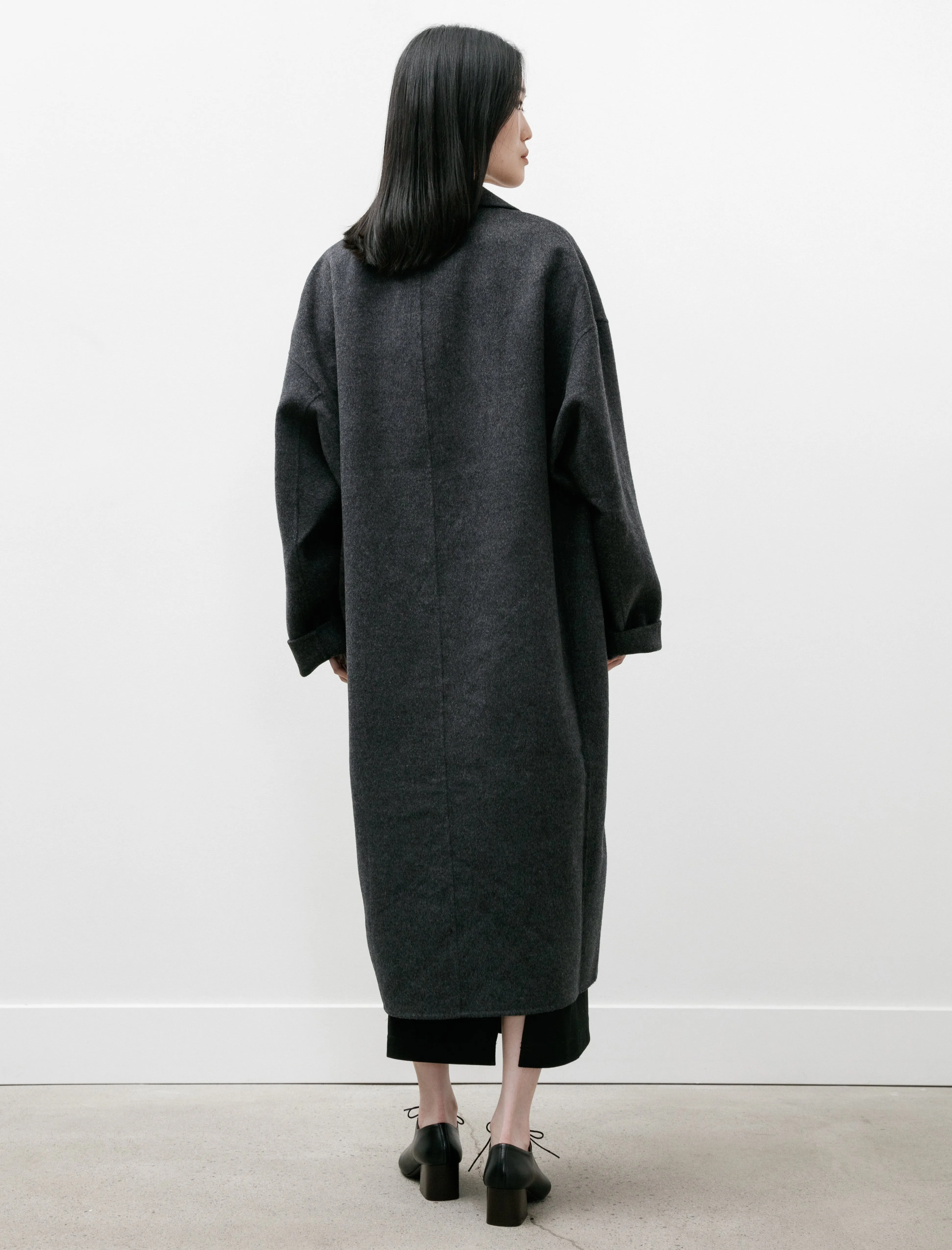 Doublé Cocoon Coat Charcoal Mélange