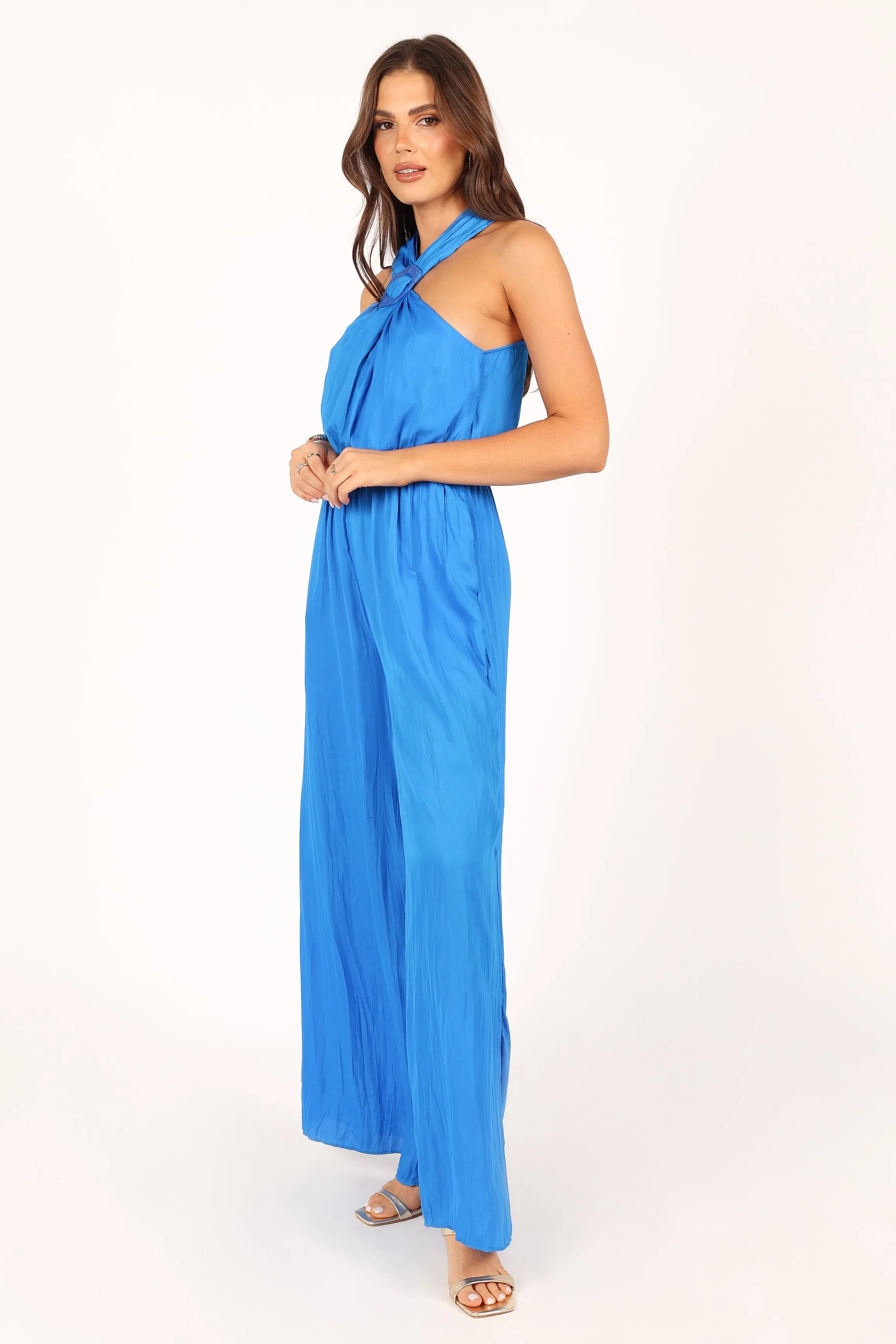 Dylan Wide Leg Jumpsuit - Blue