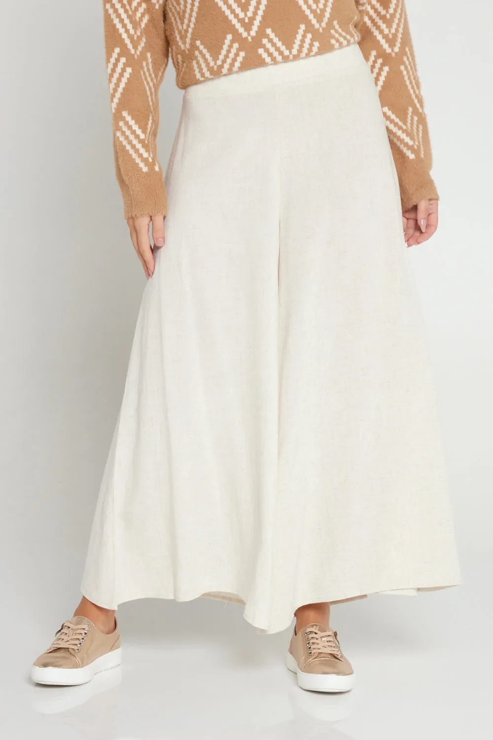 Elizabeth Wide Leg Pants - Flax