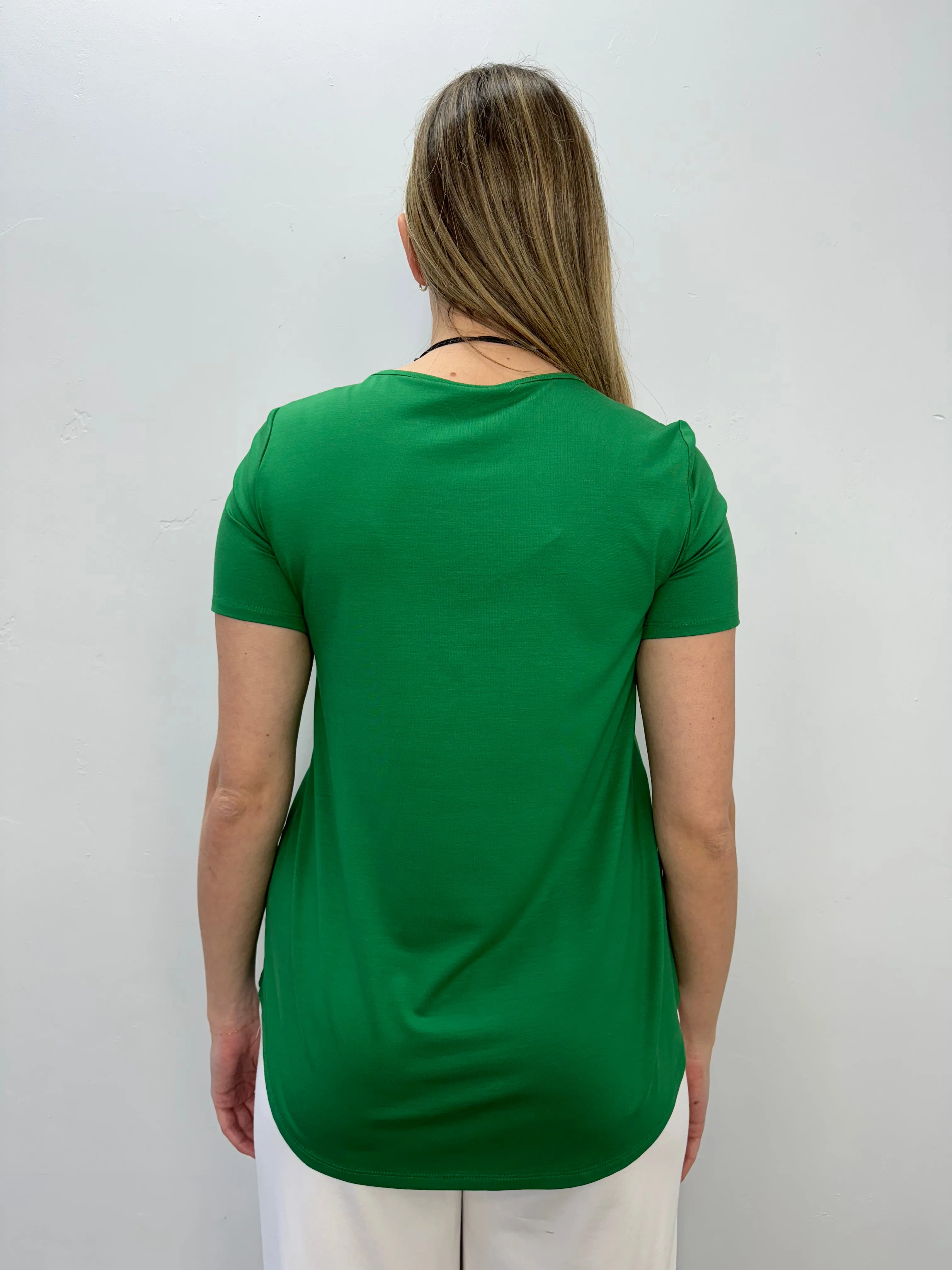 Emerald Short Sleeve Scoop Neck Bamboo Tunic