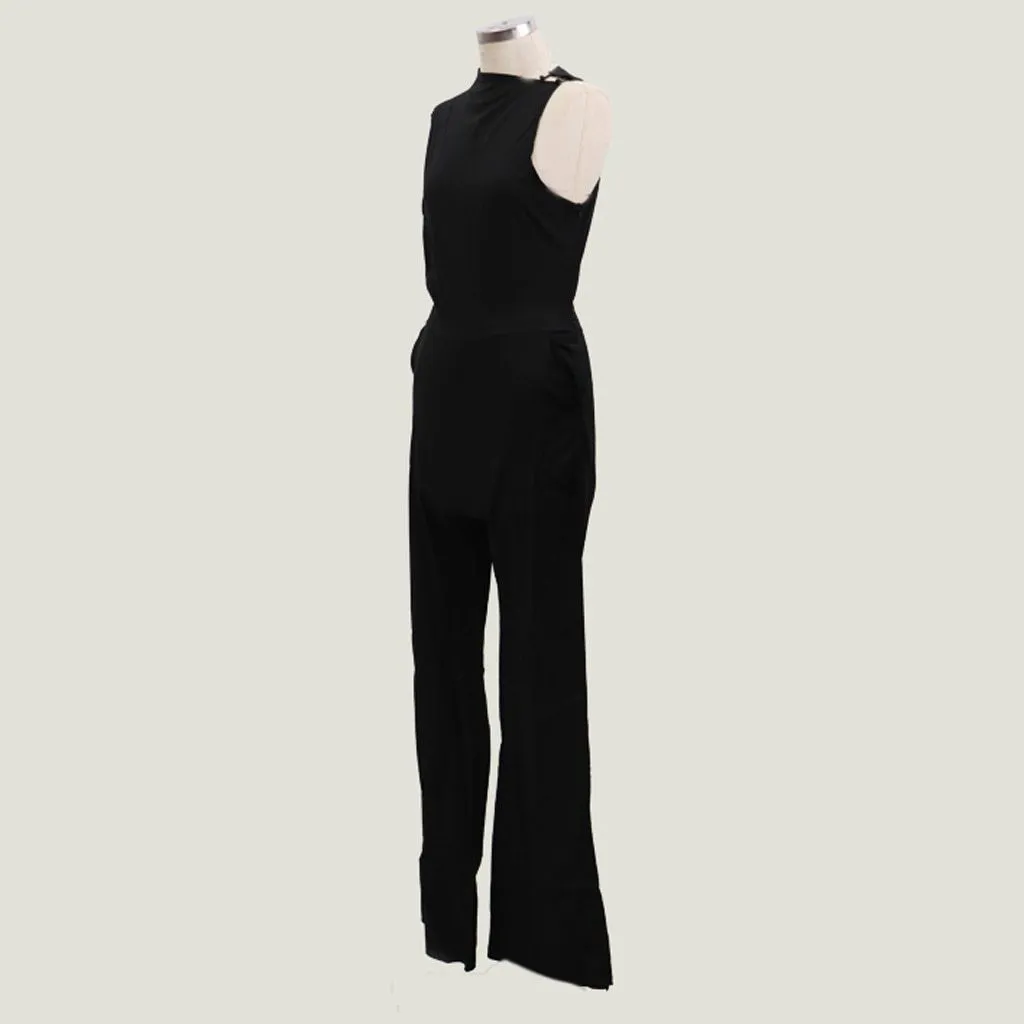 Fashion rompers womens jumpsuit OL Elegant Plain Wide Leg One Shoulder Long Playsuit Jumpsuit combinaison femme