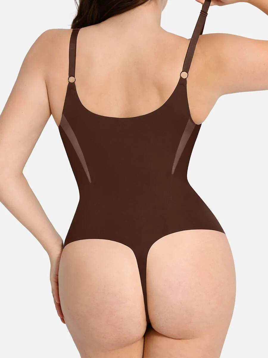 Feelingirl Deep V-Neck Thong Bodysuit