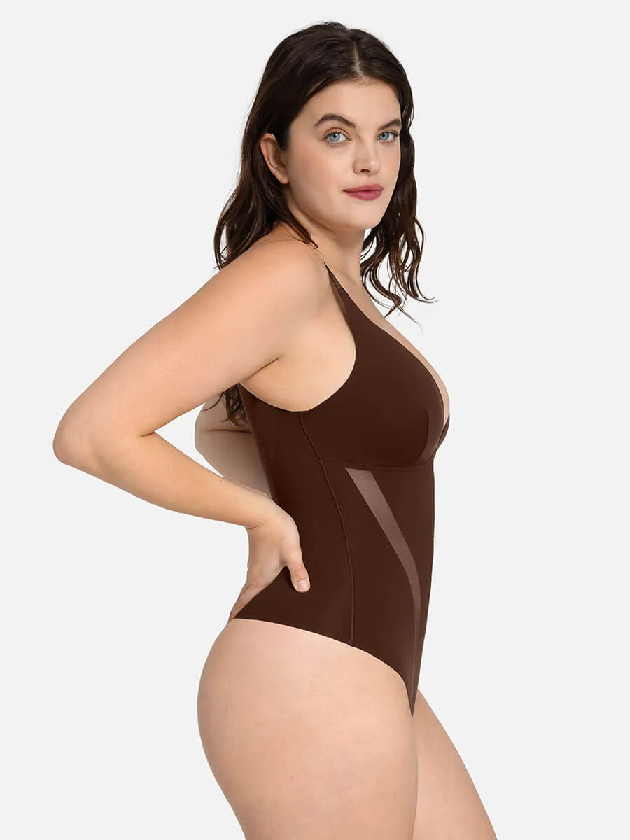 Feelingirl Deep V-Neck Thong Bodysuit