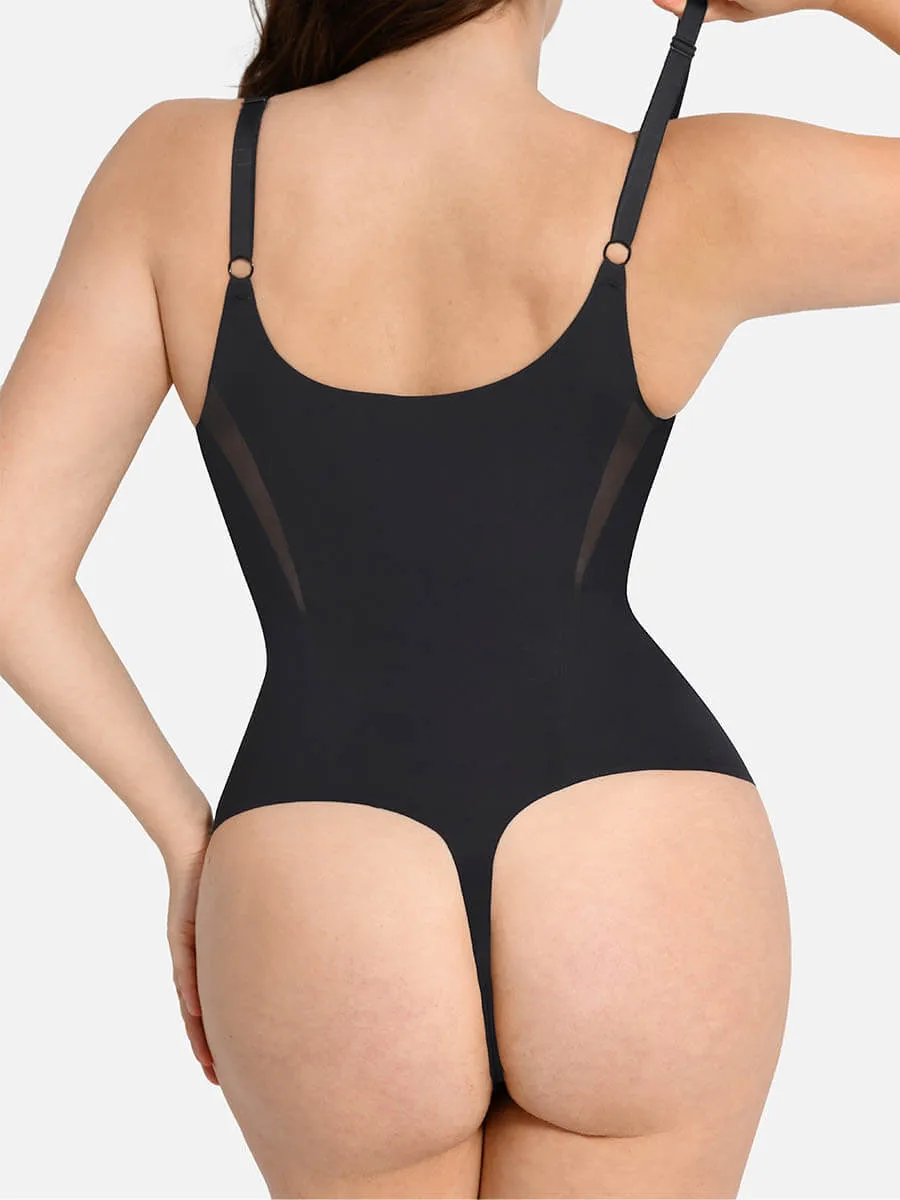 Feelingirl Deep V-Neck Thong Bodysuit