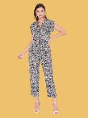 Flawless Women Black Print Jumpsuit