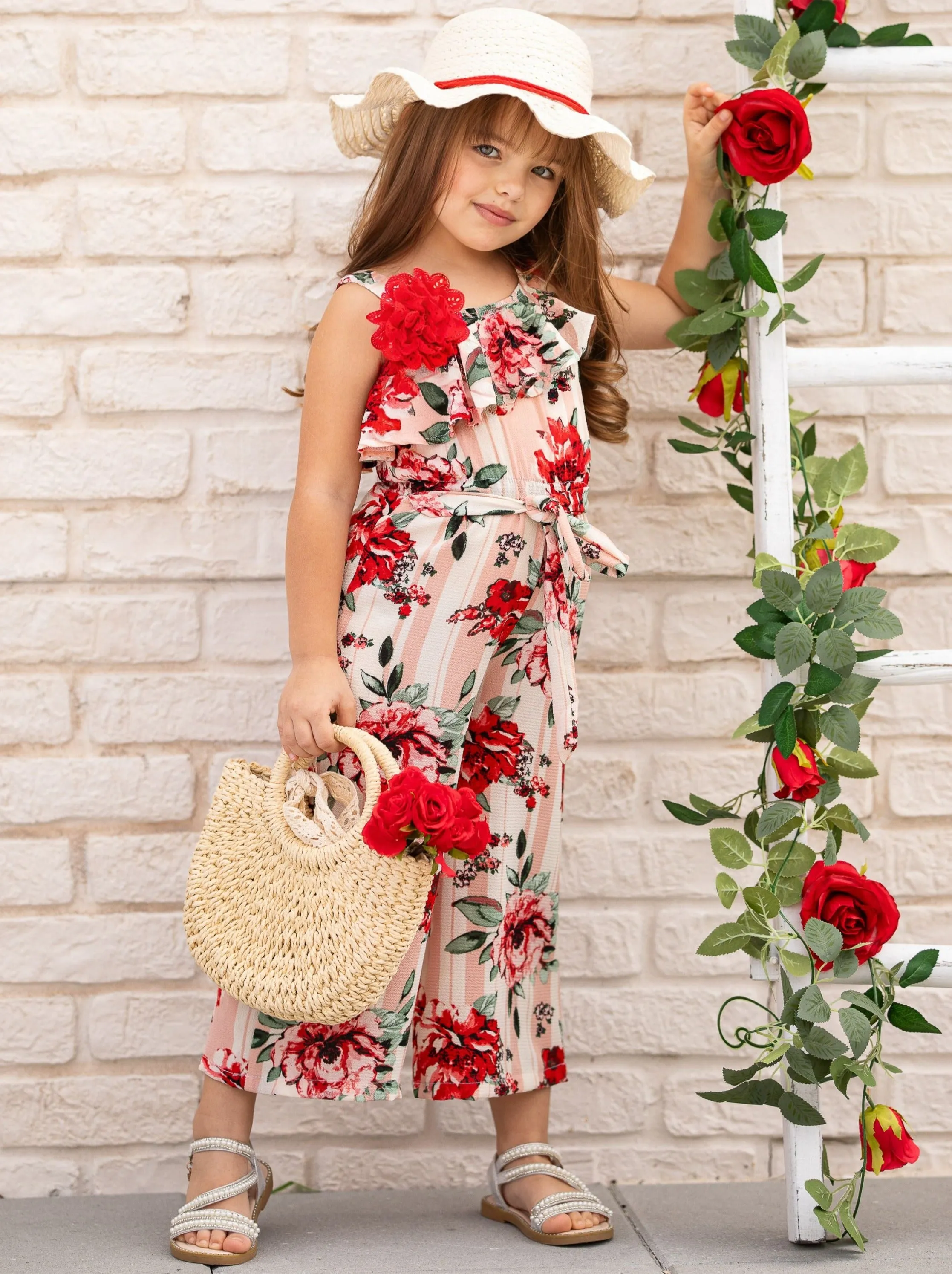 Flower Party One Shoulder Jumpsuit