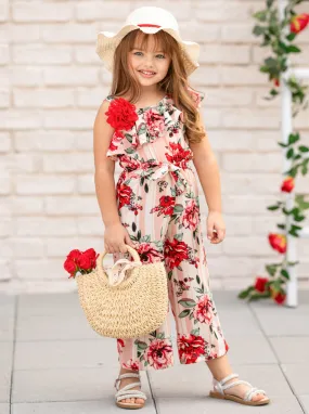 Flower Party One Shoulder Jumpsuit