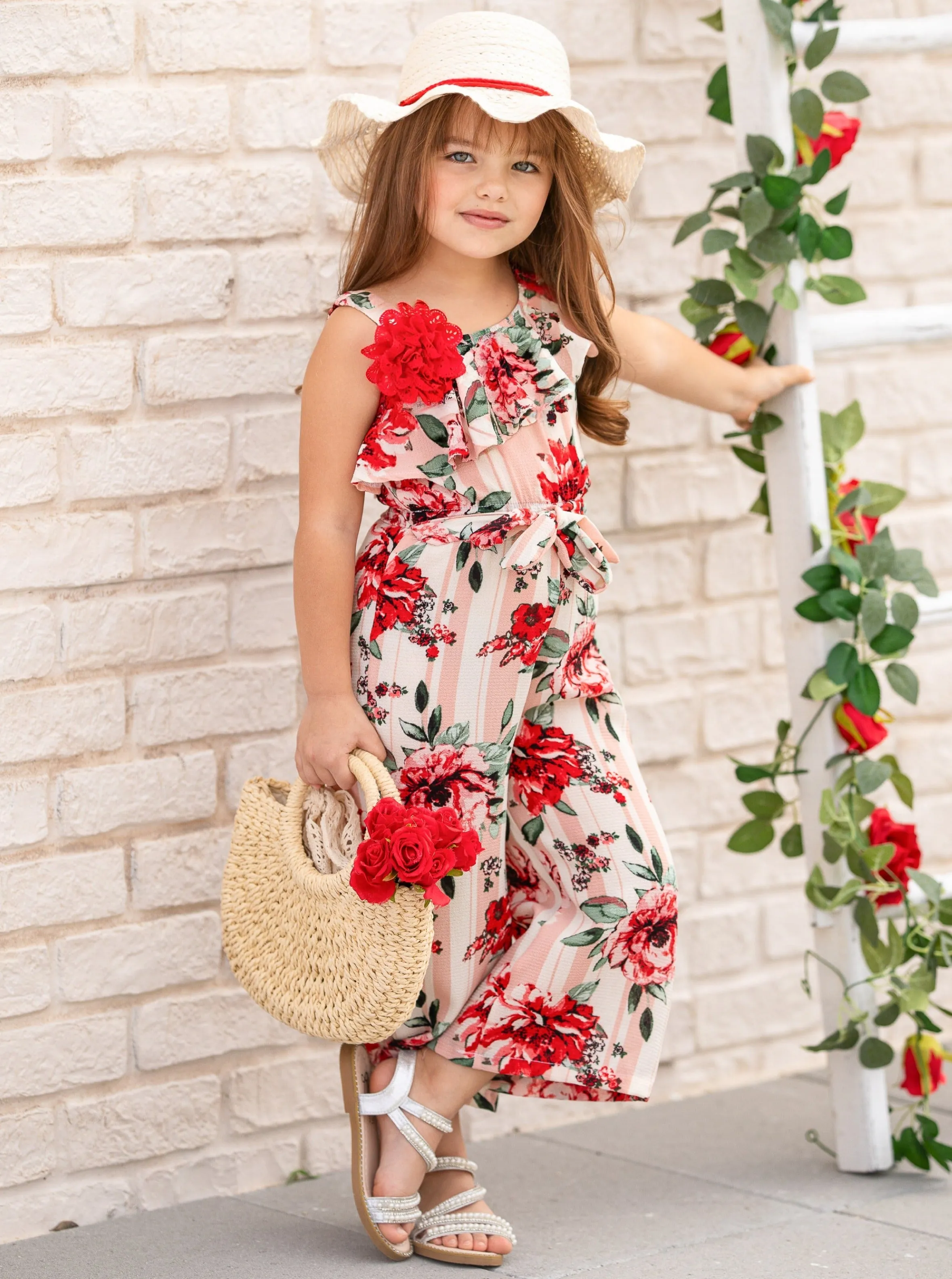 Flower Party One Shoulder Jumpsuit