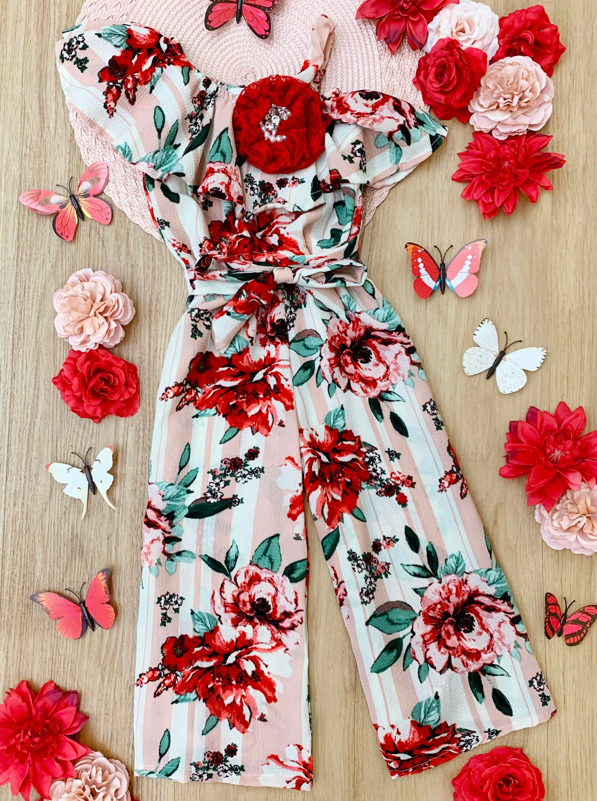 Flower Party One Shoulder Jumpsuit