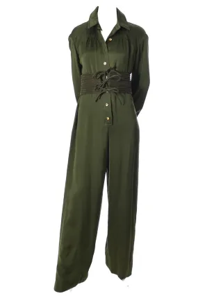 Galanos Vintage Jumpsuit with Corset style Belt