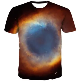 Galaxy T-shirt Men Planet Tshirts Casual Starry Sky T-shirts Graphic Colorful Tshirts Novelty Harajuku Tshirt Anime