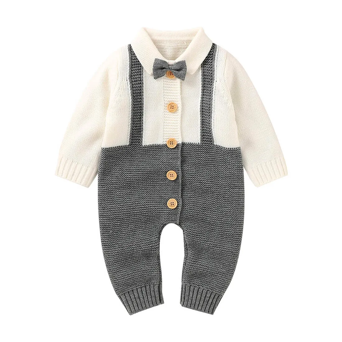 Gentleman Knitted Baby Jumpsuit