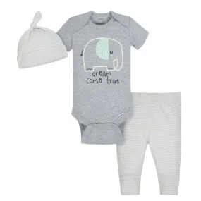 Gerber 3-Piece Organic Baby Unisex Take Me Home Set - Elephant